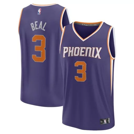 Bradley Beal 3 Phoenix Suns Jersey Purple Men Standard Orange White Icon