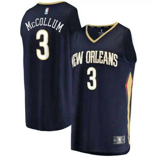 Cj Mccollum 3 Jersey Navy New Orleans Pelicans Men Replica Gold Red Icon