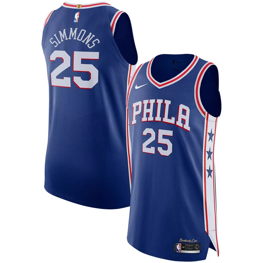 Ben Simmons 25 Philadelphia 76ers Jersey Blue Brotherly Love Men Player Red White