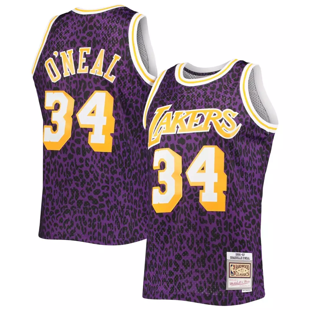 Shaquille Oneal 34 Jersey Purple O'neal 1996-97 Los Angeles Lakers Hardwood Classics