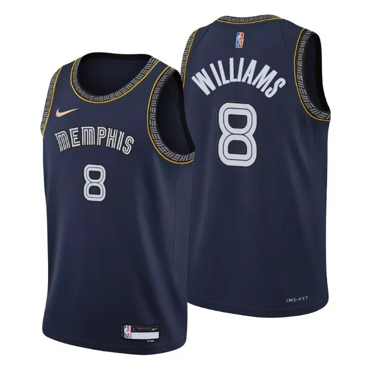 Ziaire Williams 8 Jersey Navy Blue Memphis Grizzlies Men White Gold