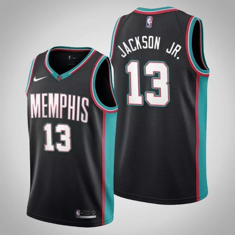 Jaren Jackson 13 Jersey Black Memphis Grizzlies Men Teal Red