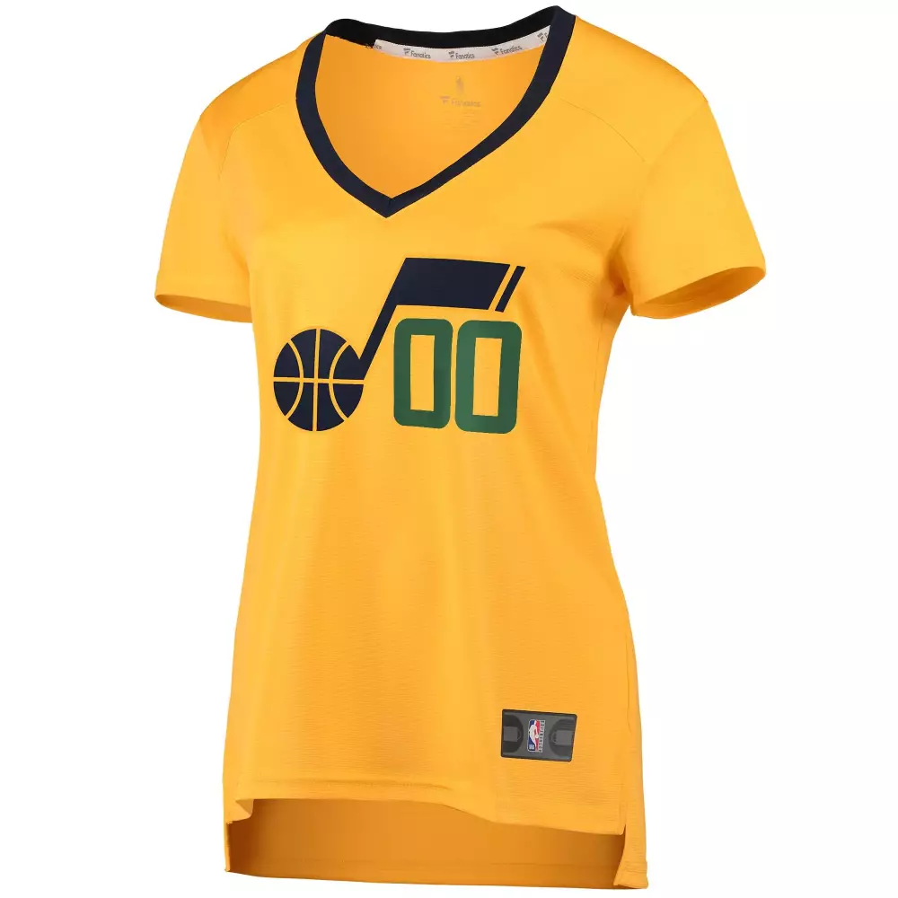 Custom Utah Jazz Jersey Yellow Women Navy Green