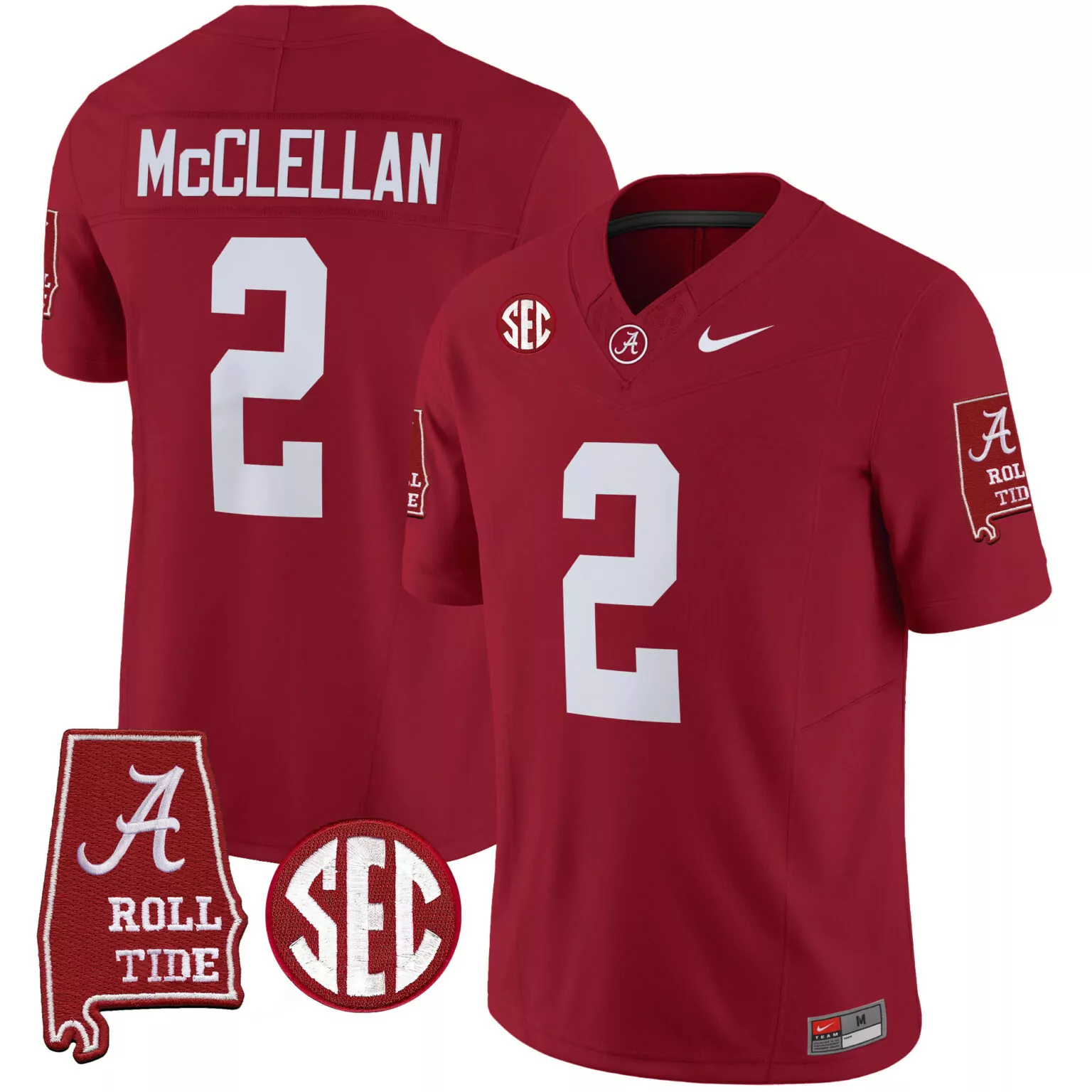 Jase Mcclellan 2 Jersey Crimson Alabama Tide Roll Men White v3 All Stitched