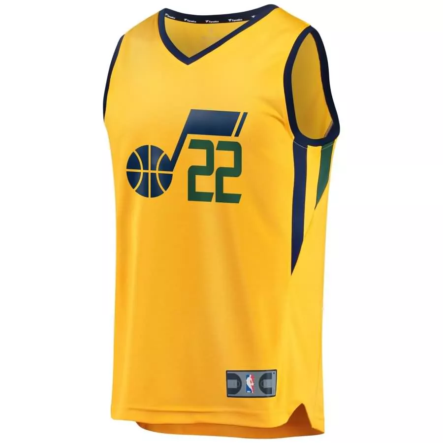 Donovan Mitchell 45 Utah Jazz Jersey Yellow Men Navy Blue Green