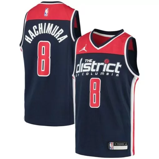 Rui Hachimura 8 Jersey Navy Washington Wizards Men Red White