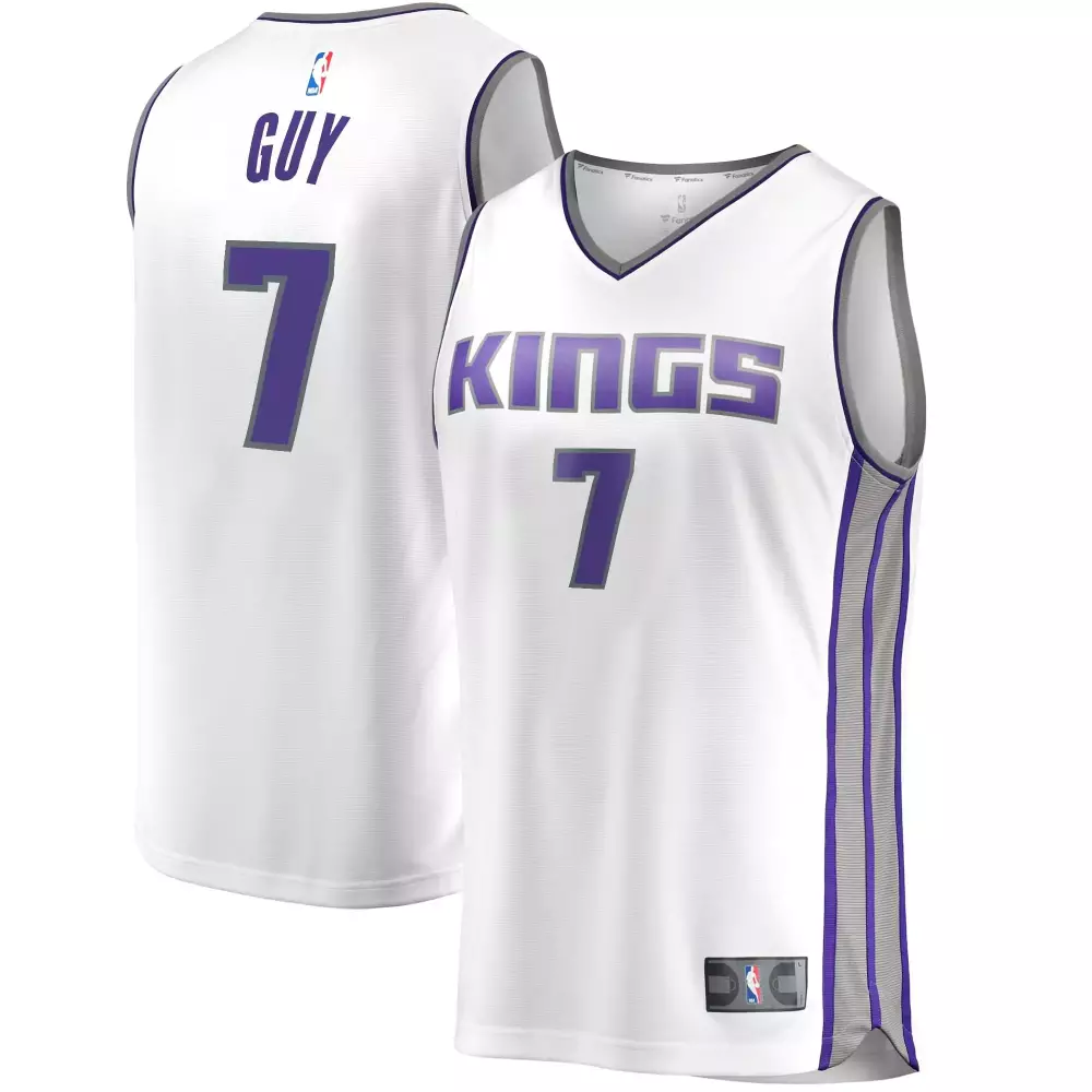 Kyle Guy 7 Kings Jersey White Men Purple Gray
