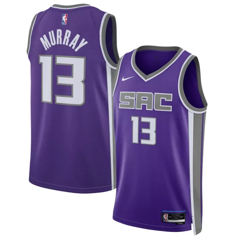 Keegan Murray 13 Sacramento Kings Jersey Purple Men Replica Gray White Unisex Icon