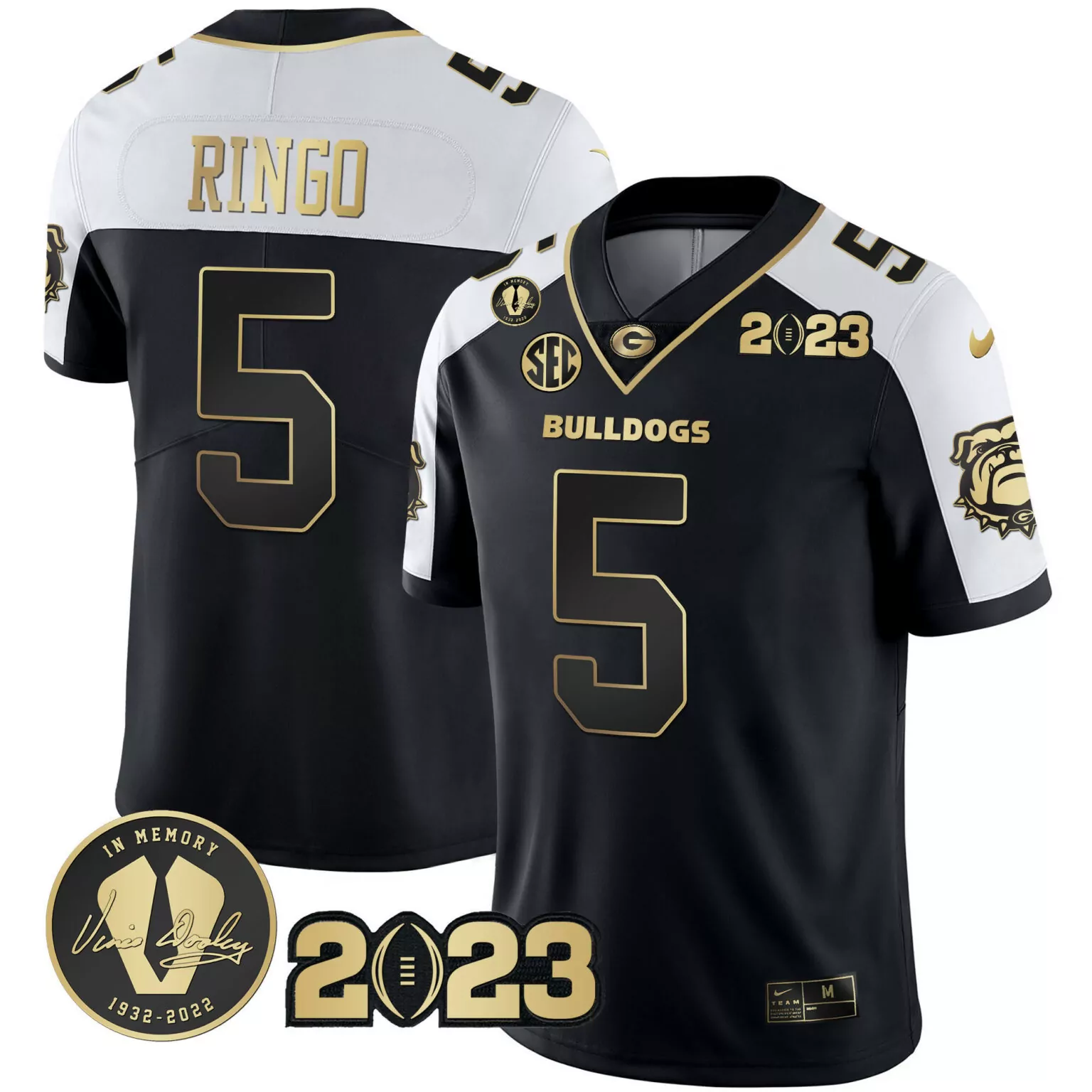Kelee Ringo 5 Bulldogs Jersey Black 2023 Vince Dooley Memorial 1932-2022 Men White