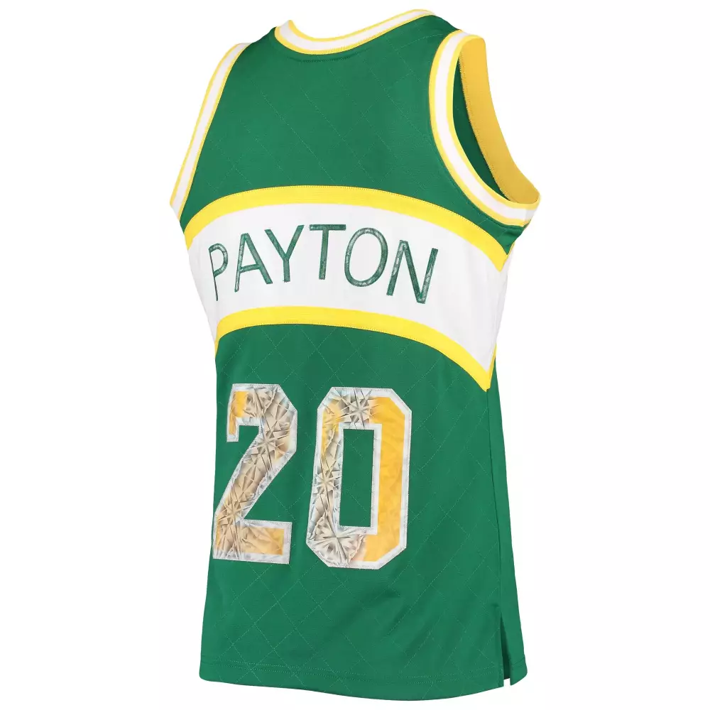 Elfrid Payton 20 Jersey Green Seattle Supersonics Men White Yellow Hardwood Classics