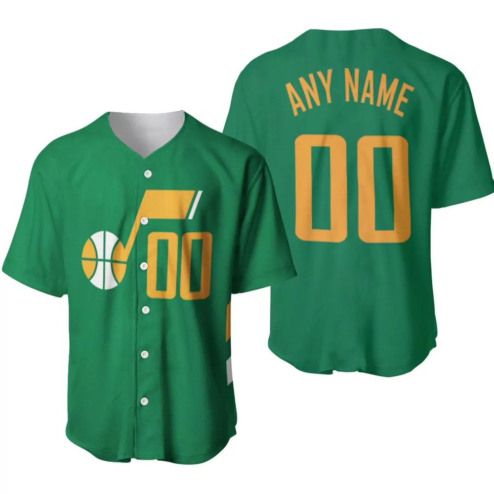 Utah Jazz Jersey Green Yellow Orange Personalized