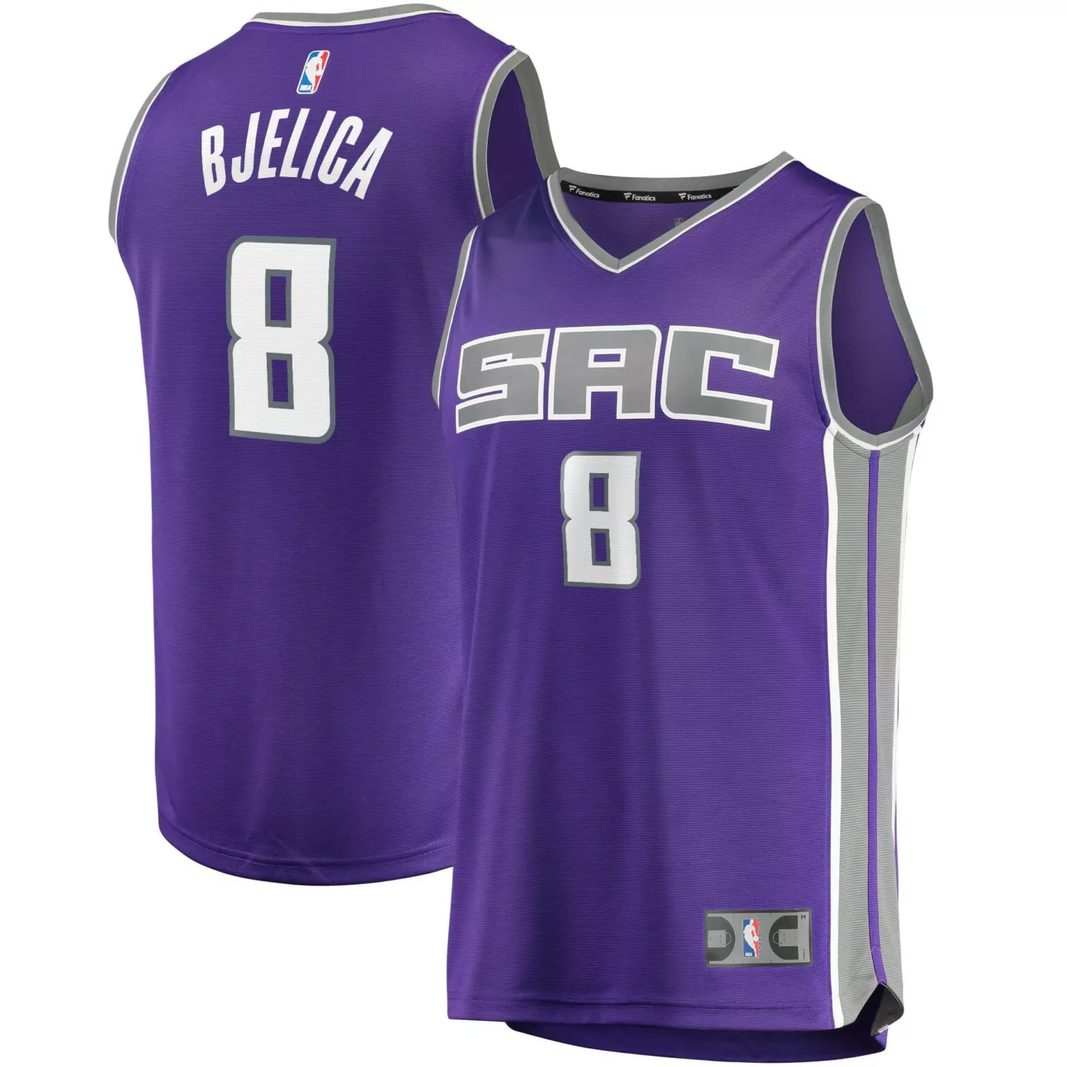 Nemanja Bjelica 8 Jersey Purple Sacramento Kings Men Replica Gray White Icon