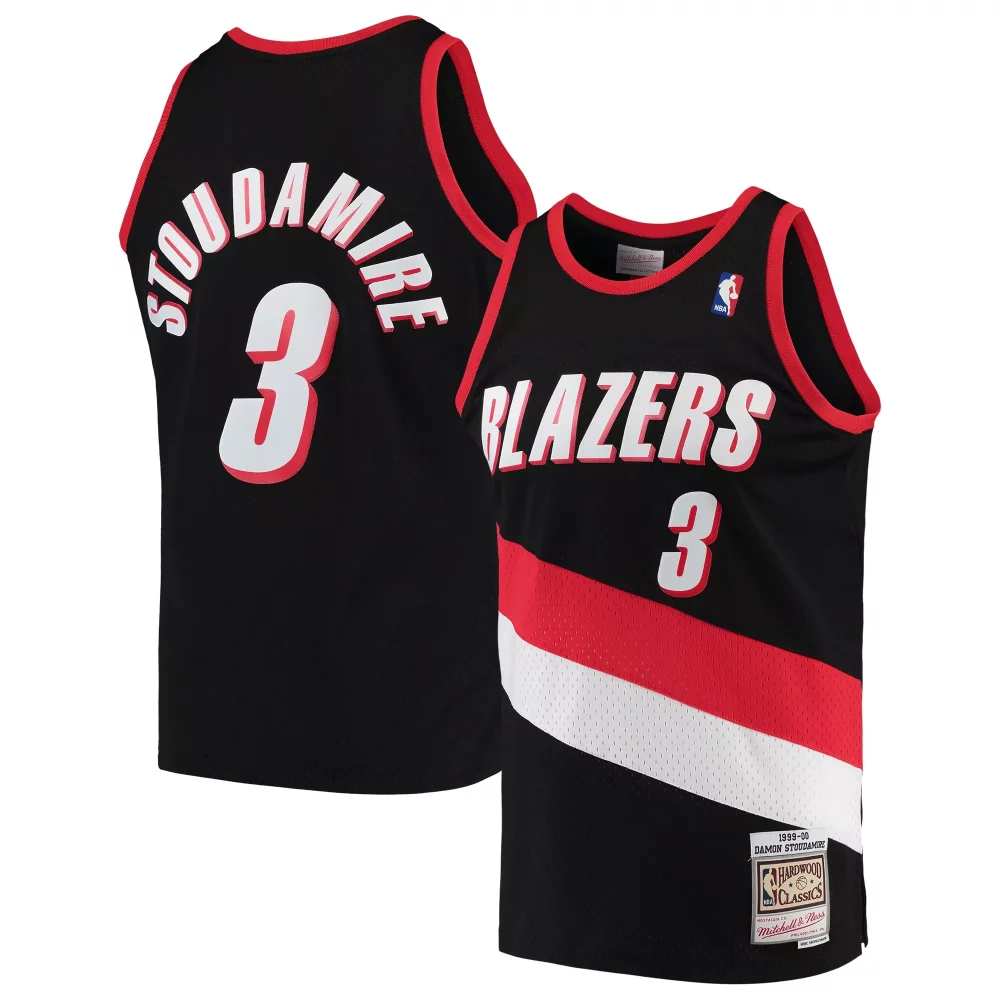 Damon Stoudamire 3 Blazers Jersey Black 1995-96 Mitchell Ness Hardwood Classics Men
