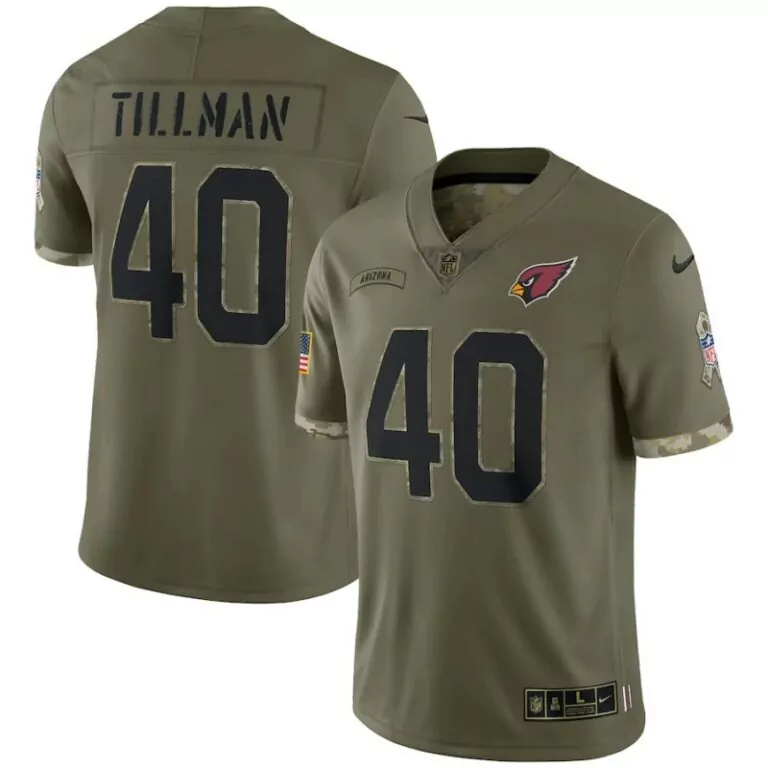 Pat Tillman 40 Arizona Cardinals Jersey Olive Green Salute To Service American Flag Military Appreciation