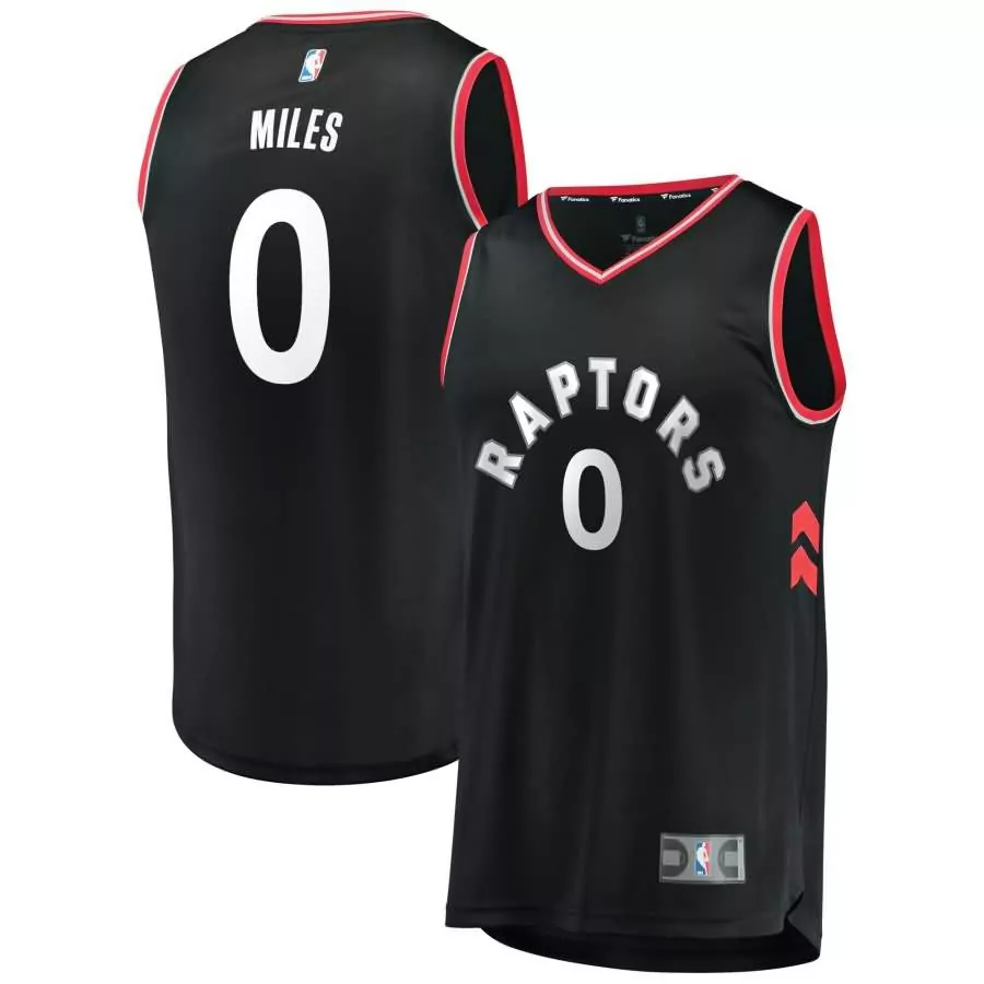 Cj Miles Raptors Jersey Black Men Red