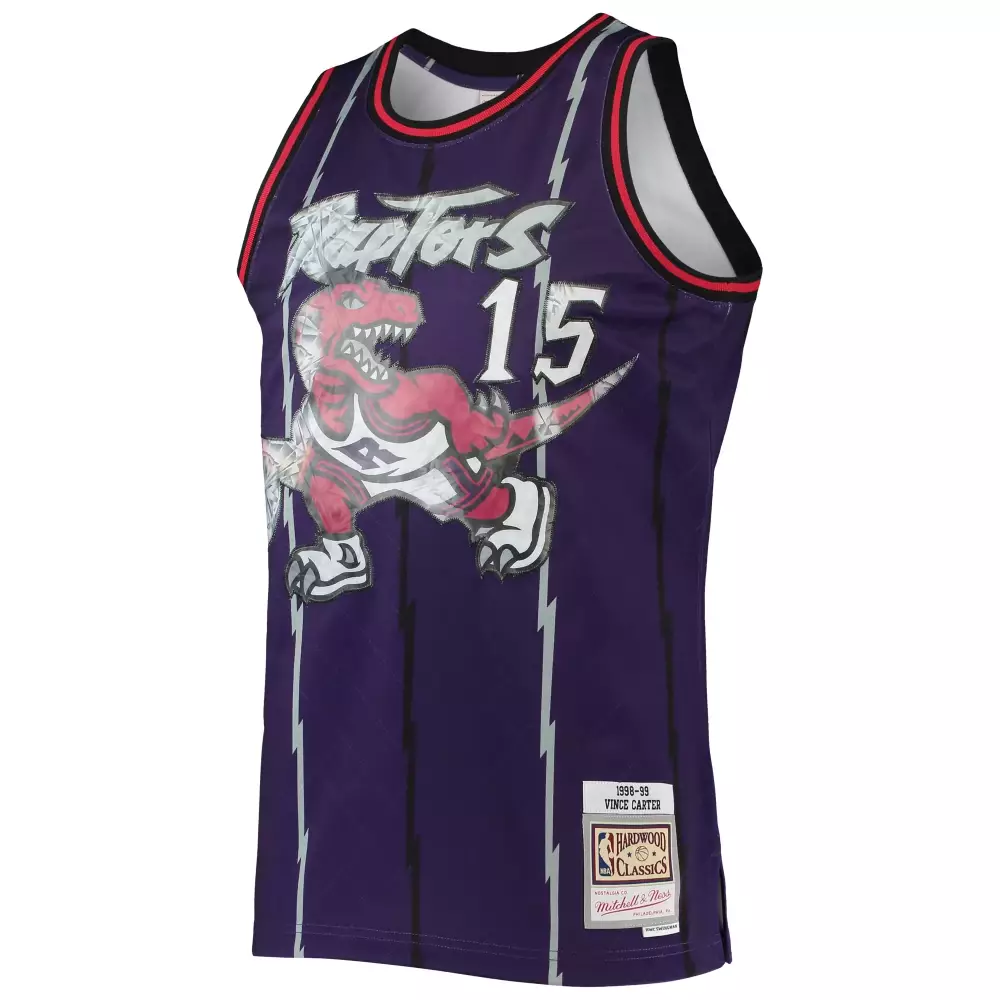 Vince Carter 15 Raptors Jersey Purple 1998-99 Hardwood Classics Men Red White Black