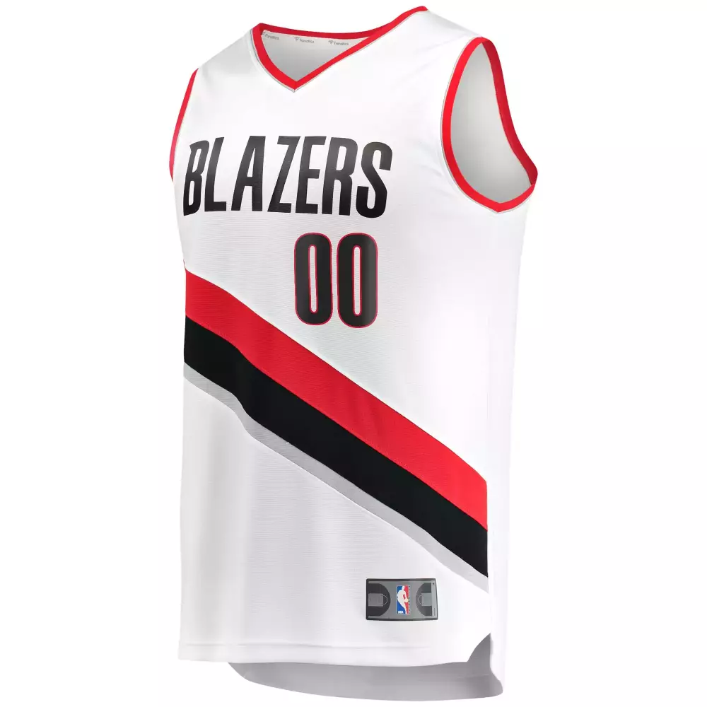Portland Trail Blazers Jersey White Men Standard Split Design Red Black Custom