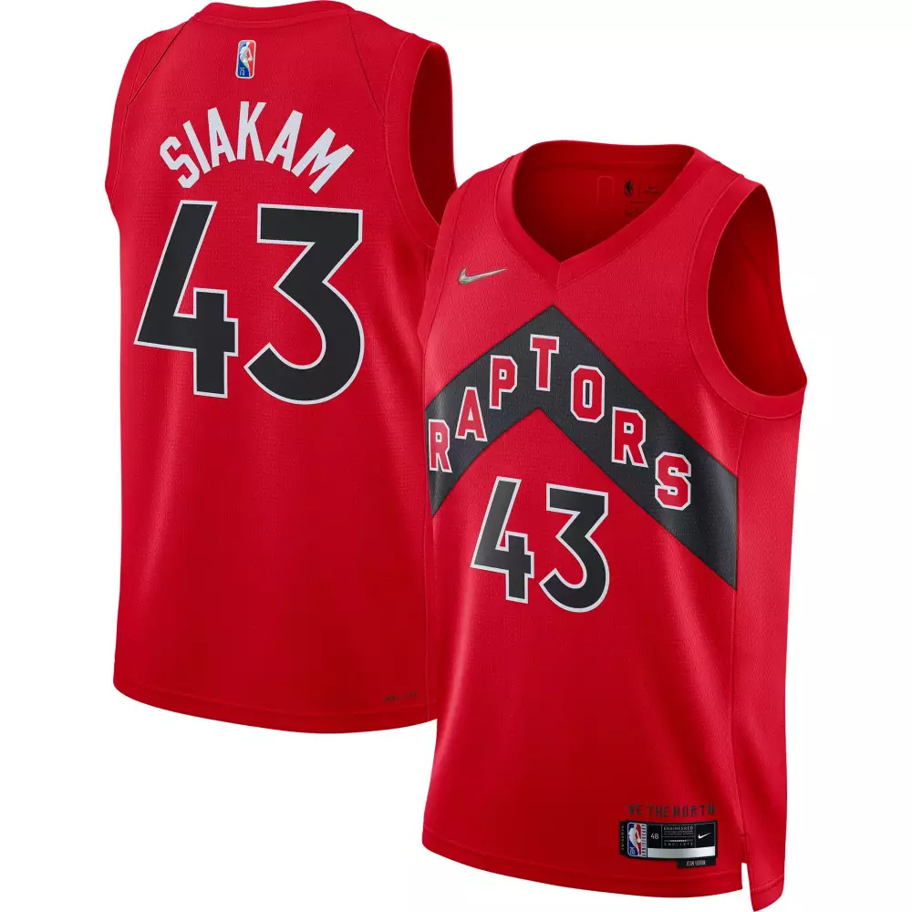Pascal Siakam 43 Raptors Jersey Red Men NBA Black White Swingman Icon