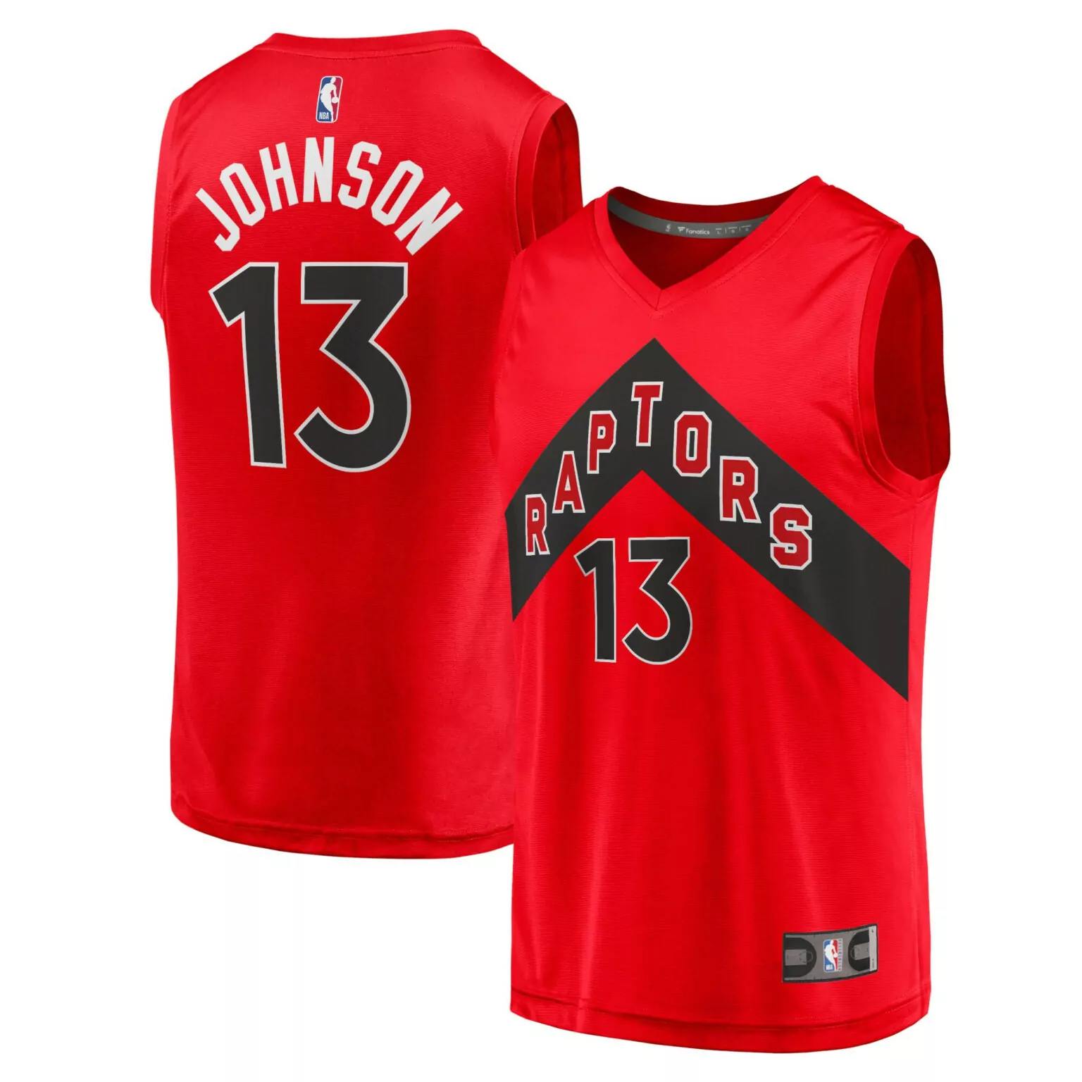 David Johnson 13 Raptors Jersey Red Men Black White Icon