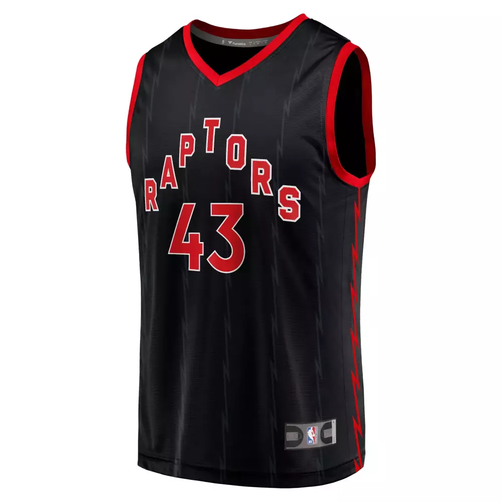 Scottie Barnes 43 Toronto Raptors Jersey Black Men Red