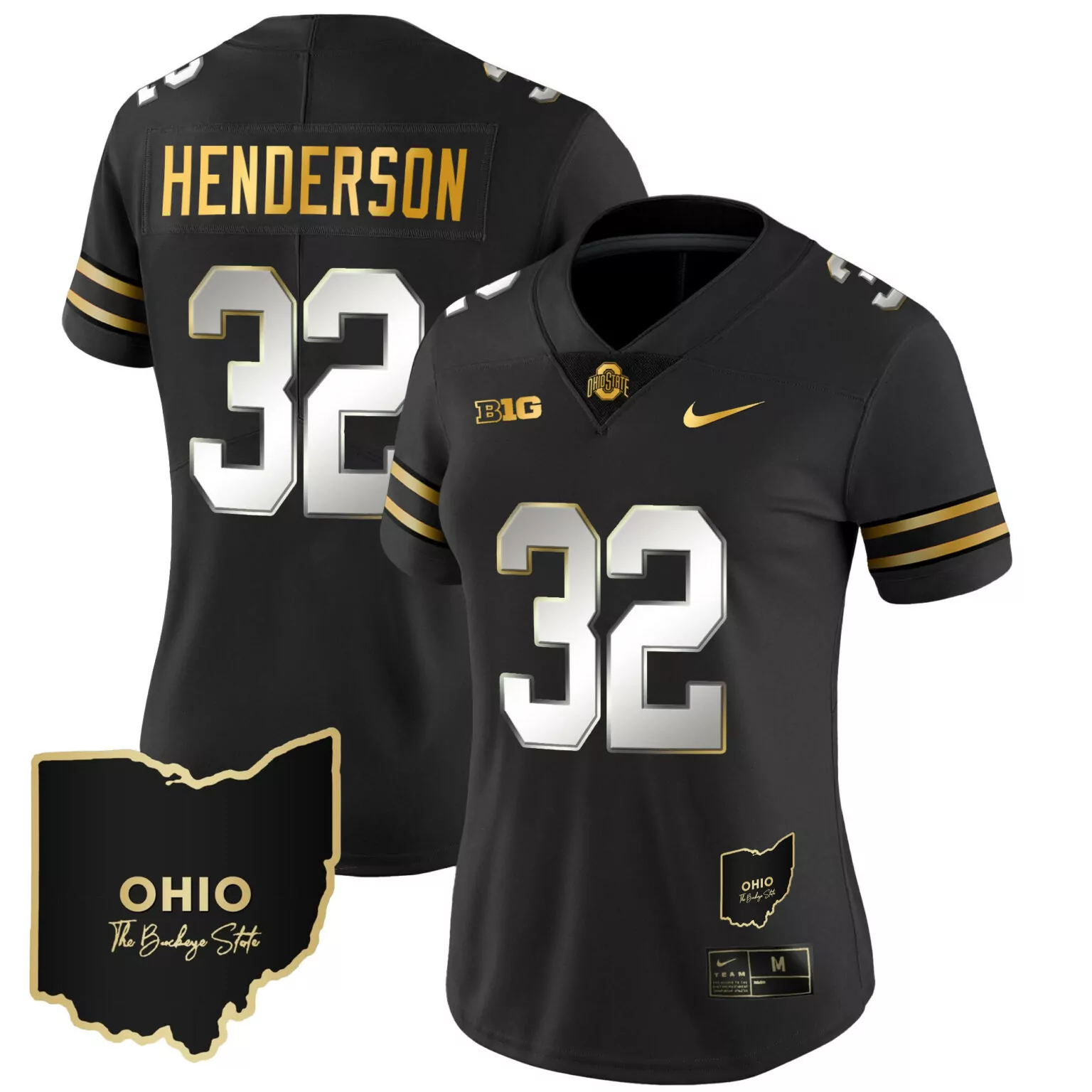 Treveyon Henderson 32 Jersey Black The Buckeye State Ohio Buckeyes Big Ten Men White