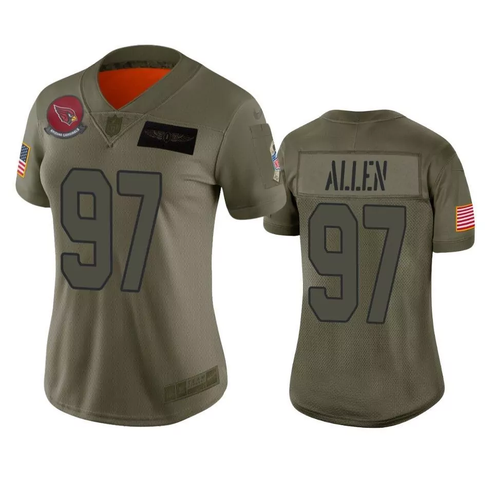 Zach Allen 97 Arizona Cardinals Jersey Olive Green Salute To Service Us Flag Men