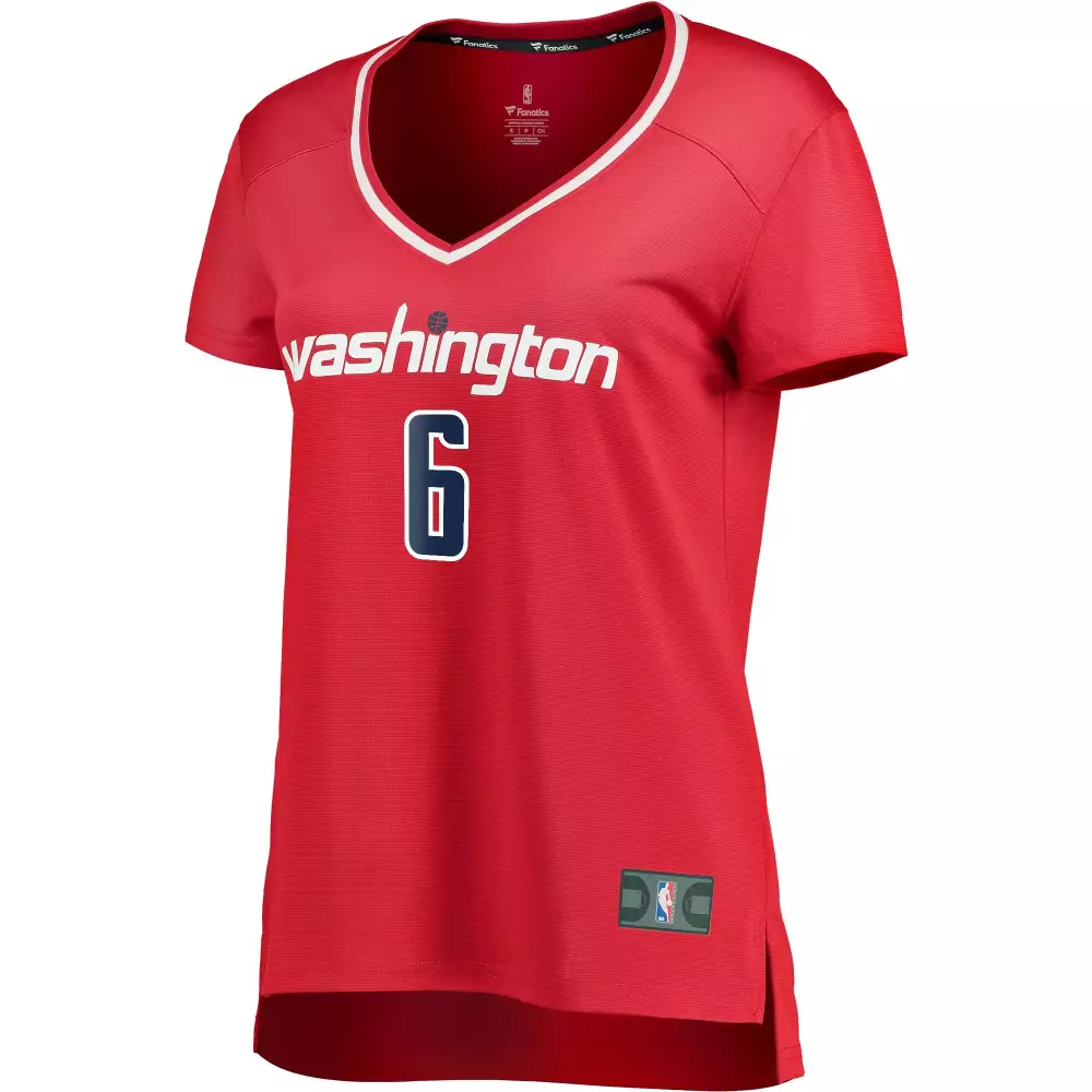 Custom Washington Wizards 6 Jersey Red Women White Navy Icon