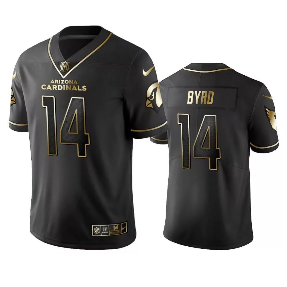 Damiere Byrd 14 Arizona Cardinals Jersey Black Men Gold Vapor Limited