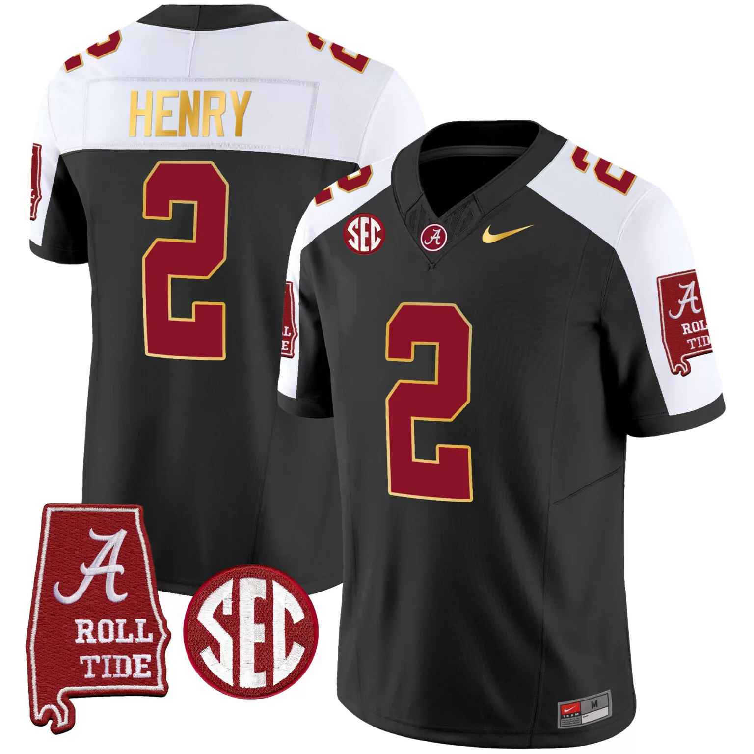 Derrick Henry 2 Jersey Black Alabama Crimson Tide Roll Men White Alternate All Stitched