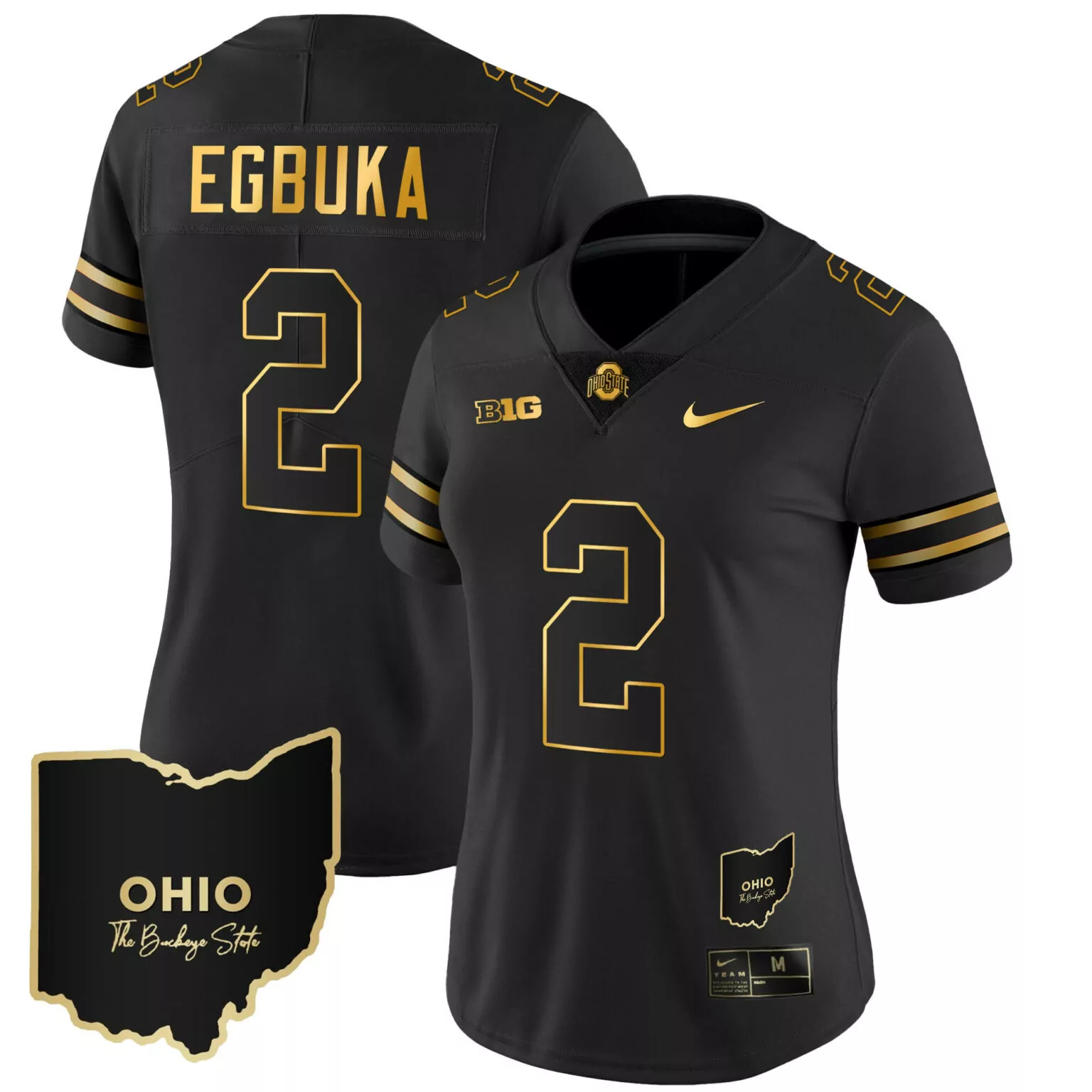 Emeka Egbuka 2 Ohio State Jersey Black Big Ten Men Gold Vapor All Stitched