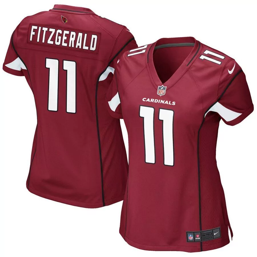 Larry Fitzgerald 11 Jersey Maroon Arizona Cardinals Women White Game