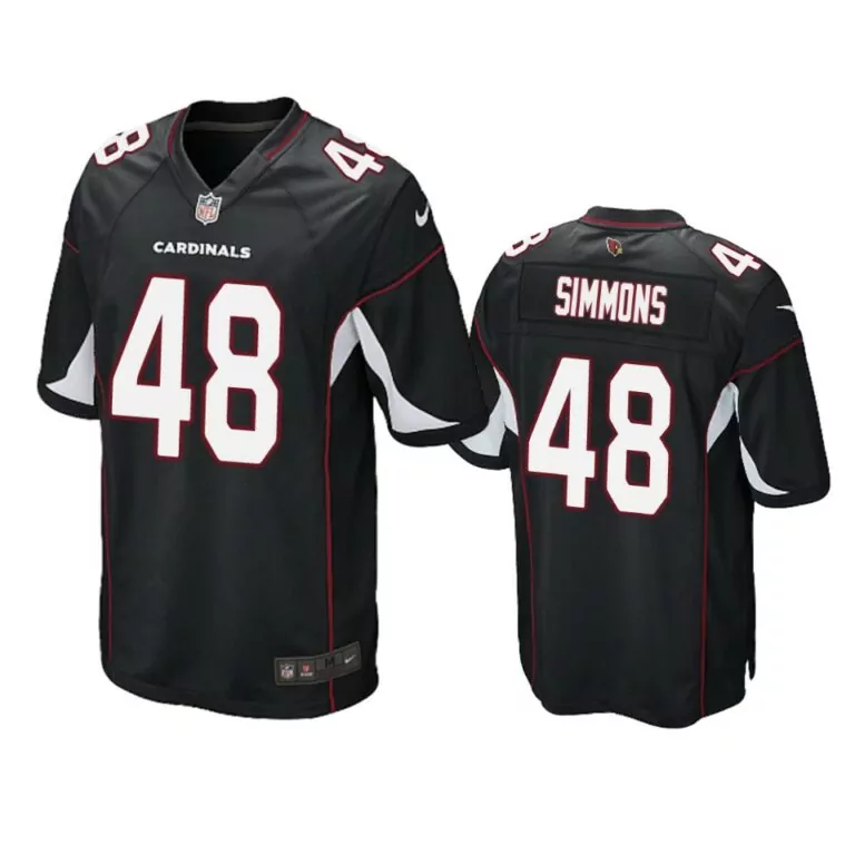 Isaiah Simmons 48 Jersey Black Arizona Cardinals Men White Red Alternate Game