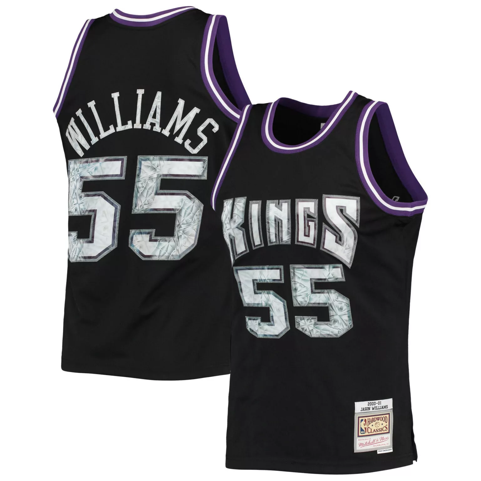 Jason Williams 55 Jersey Black NBA 75th Anniversary Sacramento Kings Hardwood Classics Mitchell Ness 2001