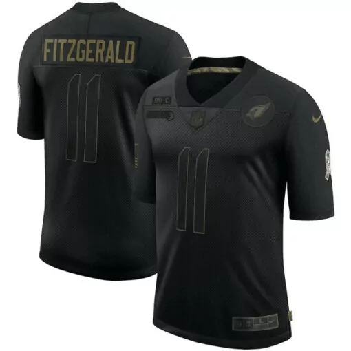 Larry Fitzgerald 11 Jersey Black Arizona Cardinals Ribbon Men Gold Stitched