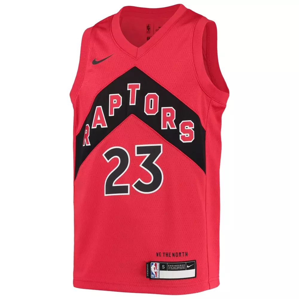 Jordan Poole 23 Raptors Jersey Red Men Black White Swingman Icon