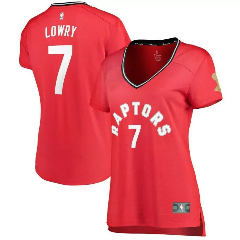 Kyle Lowry 7 Raptors Jersey Red Under Armour Women Replica White Black Icon