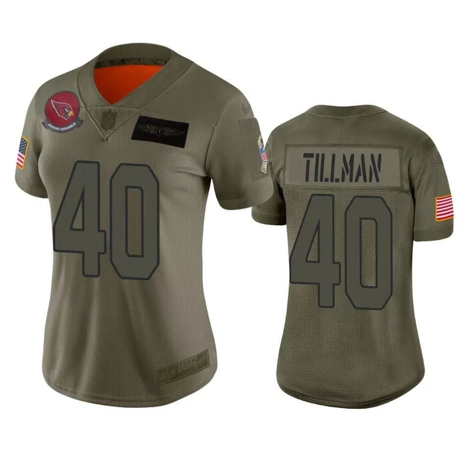 Pat Tillman 40 Arizona Cardinals Jersey Olive Green Salute To Service Us Flag Men
