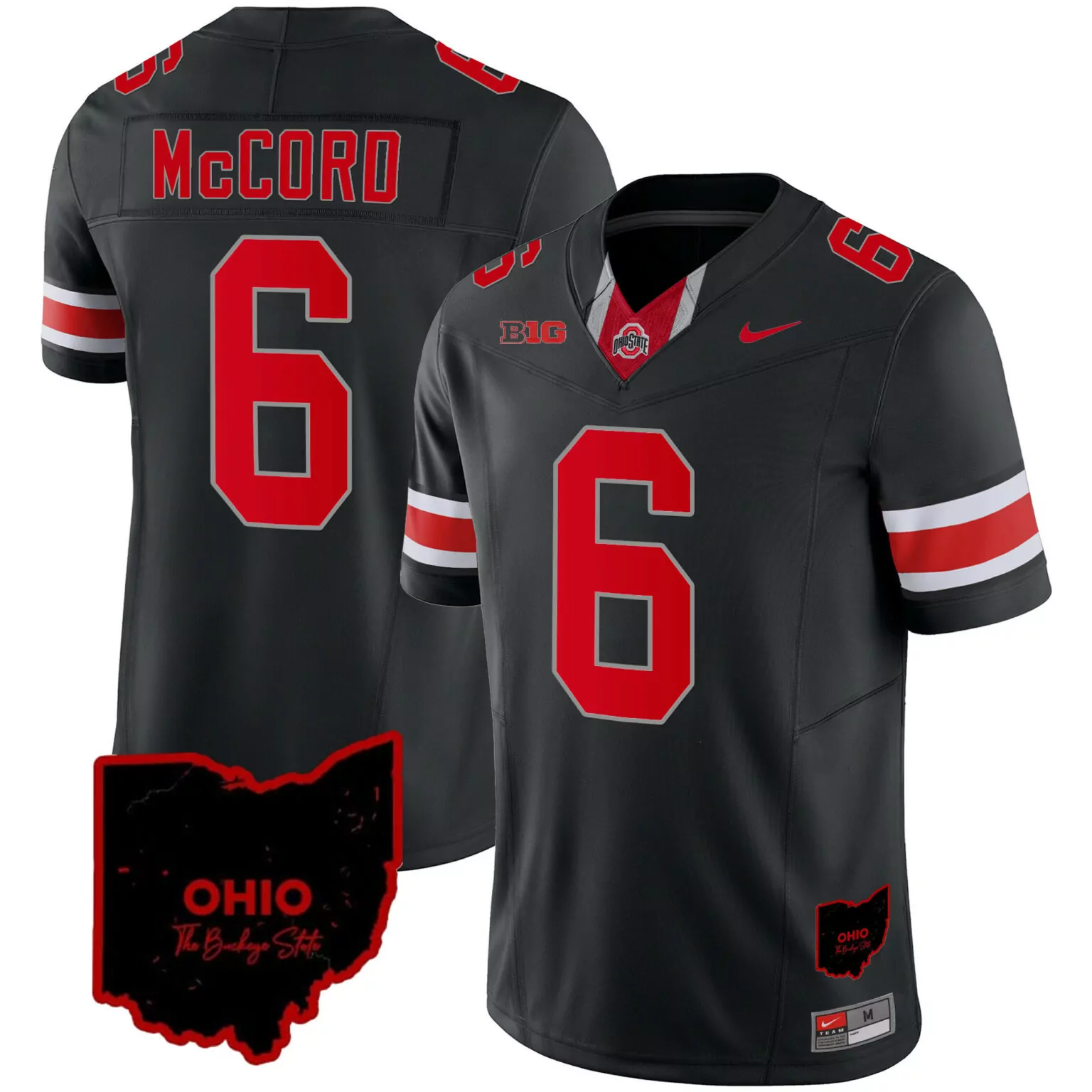 Kyle Mccord 6 Ohio State Jersey Black Men Red White All Stitched