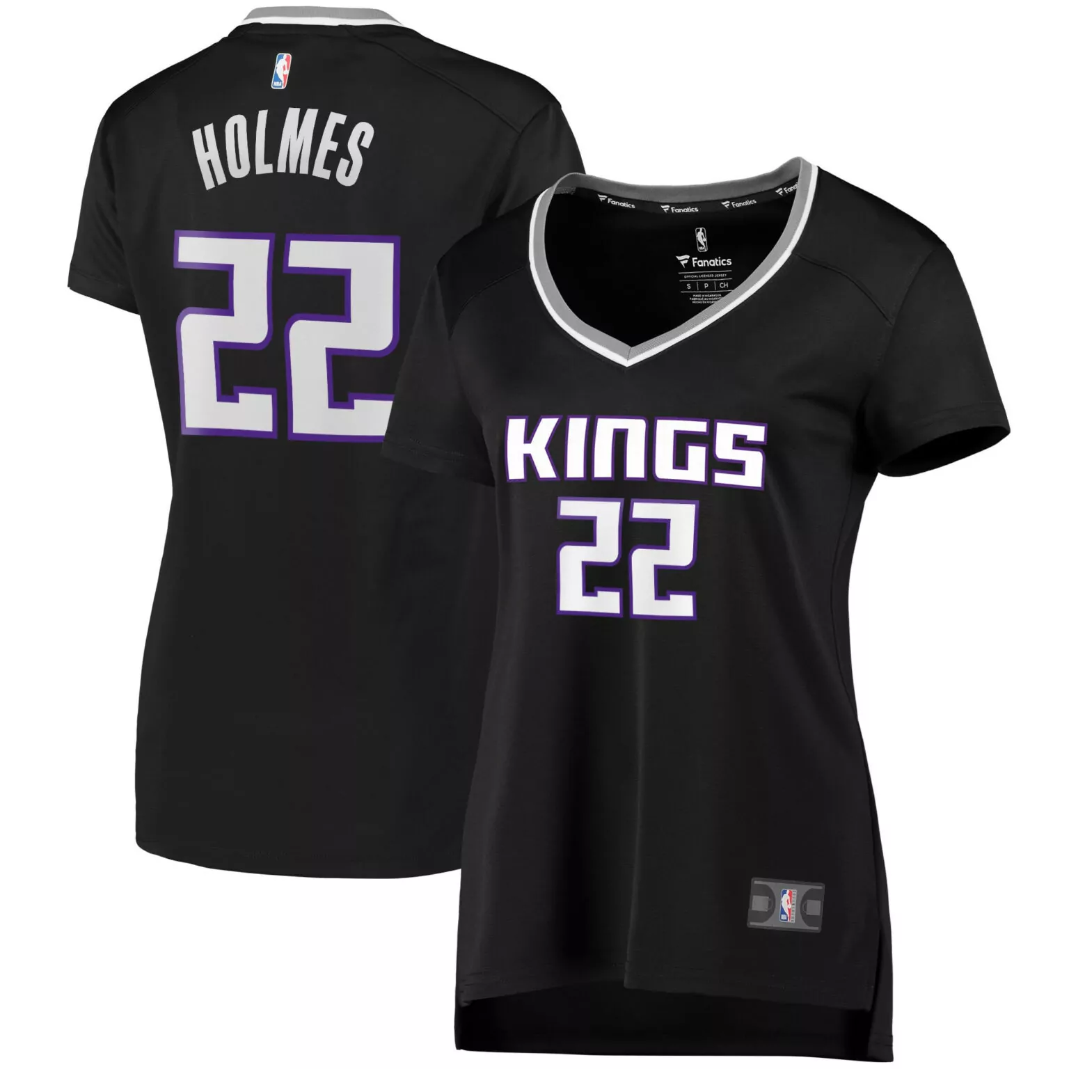 Richaun Holmes 22 Jersey Black Sacramento Kings Women Replica Purple White