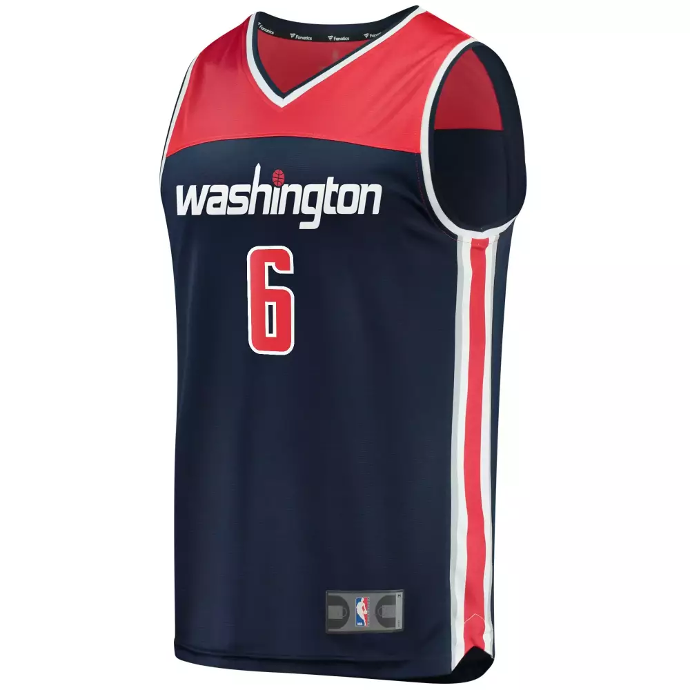 Custom Washington Wizards 6 Jersey Navy Men Red White