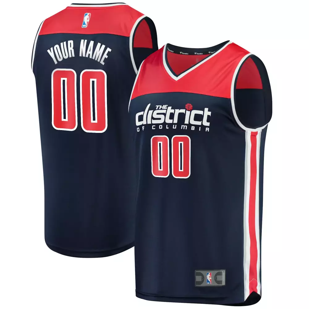 Custom Washington Wizards Jersey Navy Men Red White