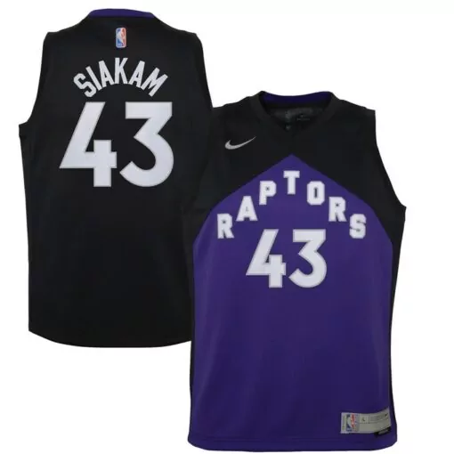 Pascal Siakam 43 Raptors Jersey Black Men Split Purple White
