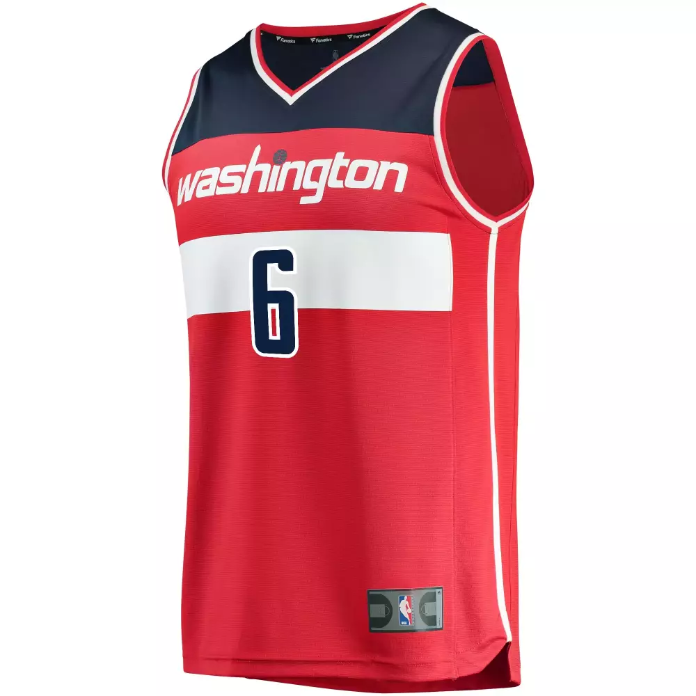 Custom Washington Wizards 6 Jersey Red Men White Navy Icon