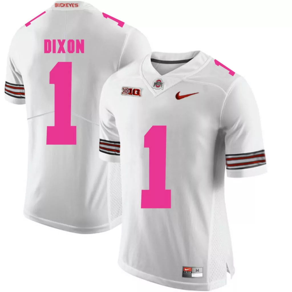 Johnnie Dixon 1 Jersey White Breast Cancer Awareness Ohio State Buckeyes Big Ten