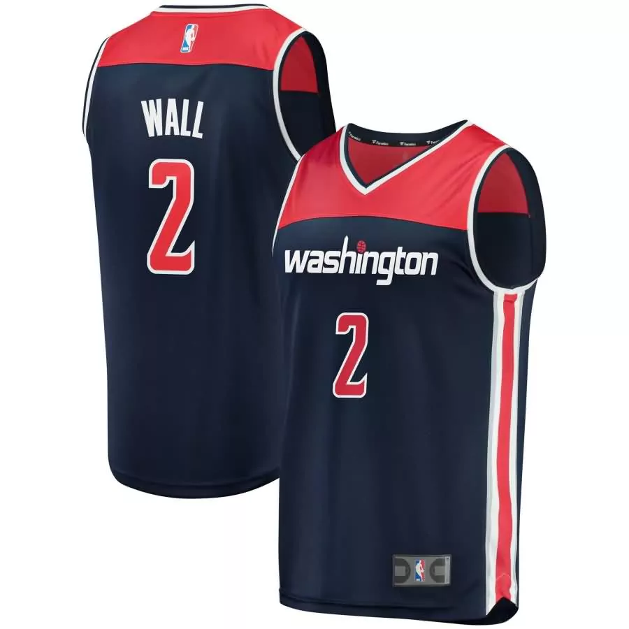 John Wall 2 Washington Wizards Jersey Navy Men Red White