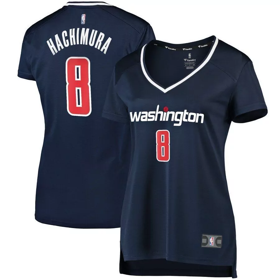 Rui Hachimura 8 Jersey Navy Washington Wizards Women NBA White Red