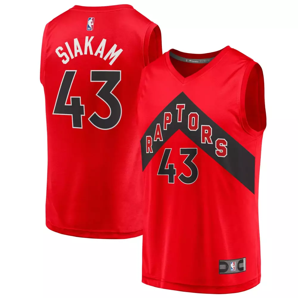 Pascal Siakam 43 Raptors Jersey Red Men Black White Icon