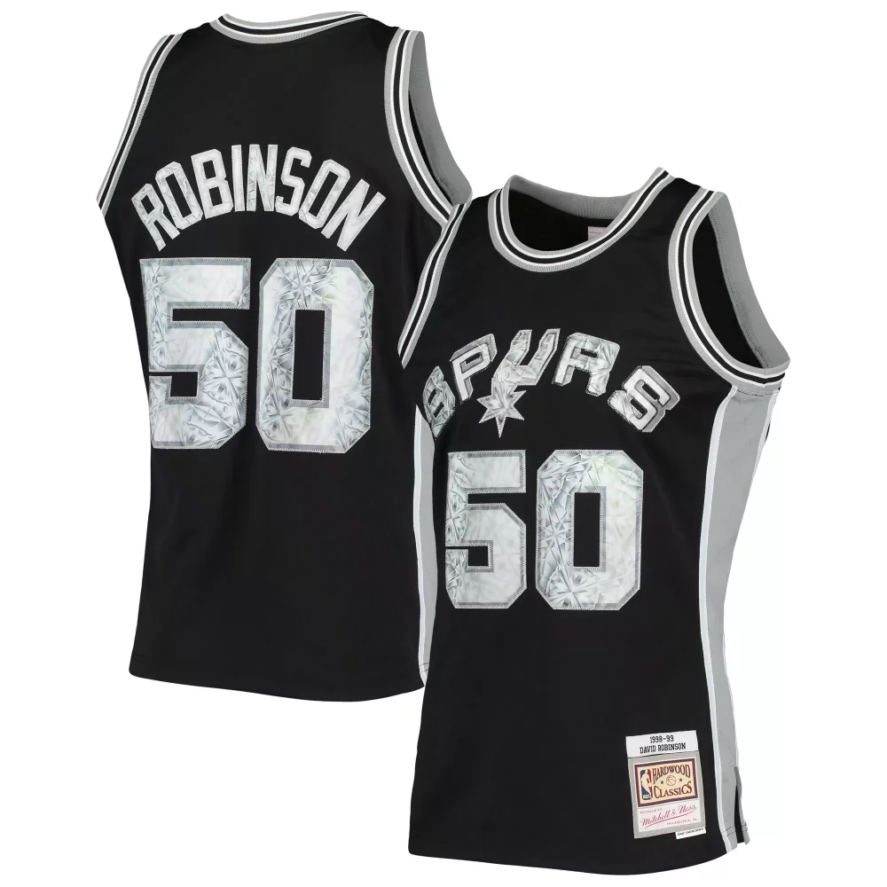 David Robinson 50 Spurs Jersey Black 1998-99 Hardwood Classics Men Official White