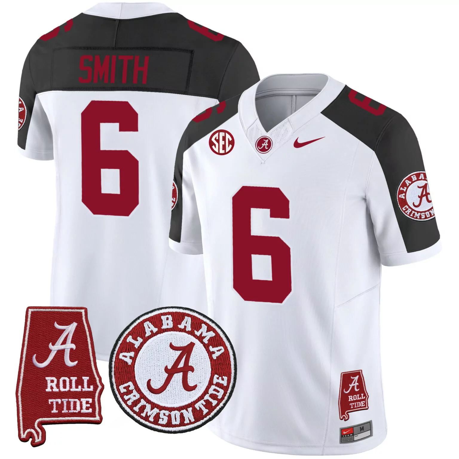 Devonta Smith 6 Jersey White Alabama Crimson Tide Roll Men Black v4 All Stitched