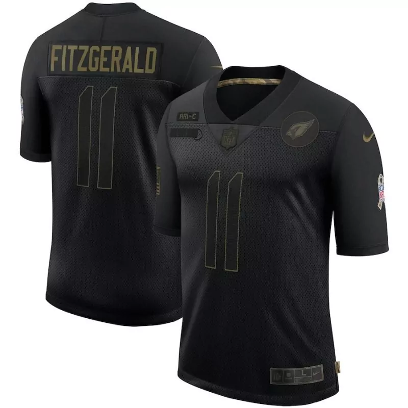 Larry Fitzgerald 11 Jersey Black Salute To Service Arizona Cardinals Men Gold Vapor